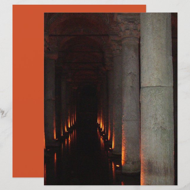 Gothic Halloween Hallway to Hell Scrapbook Paper (Front/Back)