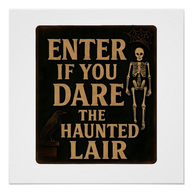 Gothic Halloween Home Decor Enter If You Dare (Front)