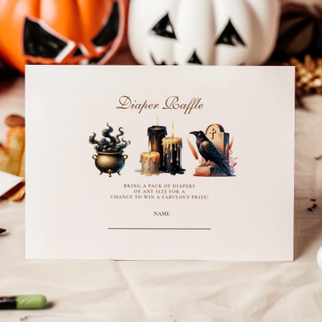 Gothic Halloween Little Boo Diapper Raffle Enclosure Card (Creator Uploaded)