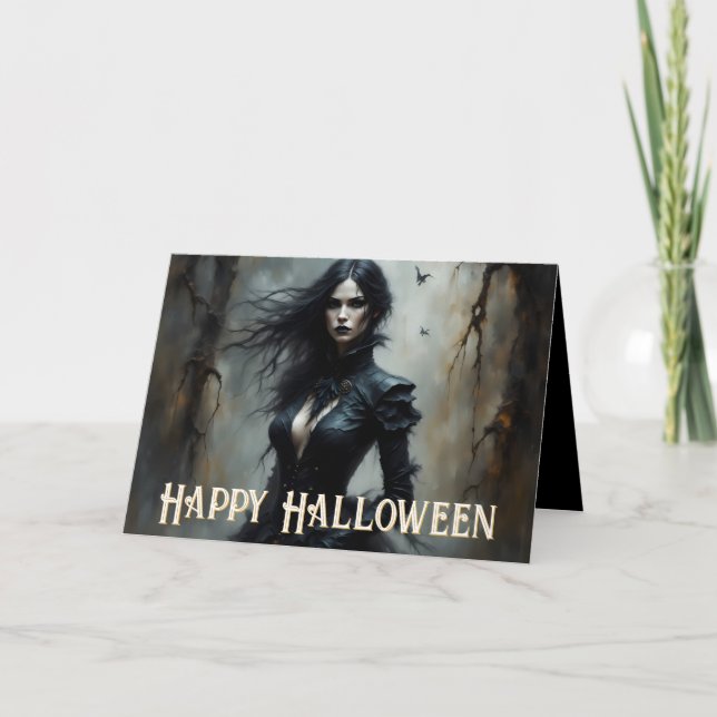 Gothic Halloween Night of Mystery Card (Front)