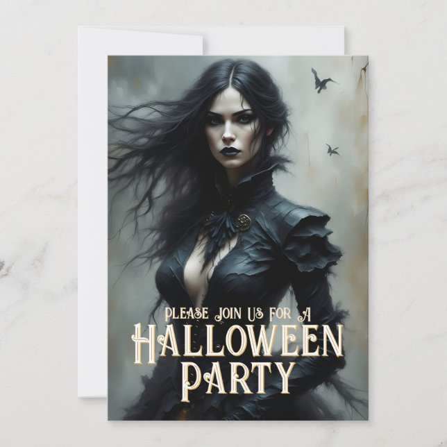Gothic Halloween Night of Mystery Invitation (Front)