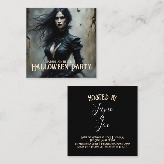 Gothic Halloween Night of Mystery Invitation (Front/Back)