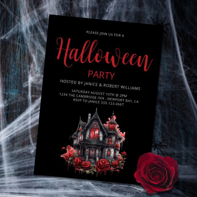 Gothic Halloween Party Haunted House Invitation (Creator Uploaded)
