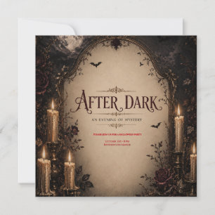 Gothic Halloween Party Invitation, Dark Candleligh