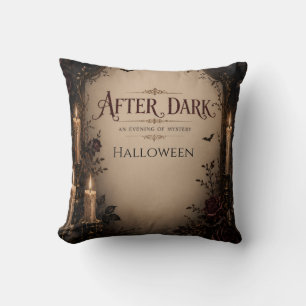 Gothic Halloween Party Invitation, Dark Candleligh Cushion