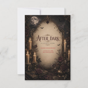 Gothic Halloween Party Invitation, Dark Candleligh Thank You Card