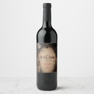 Gothic Halloween Party Invitation, Dark Candleligh Wine Label