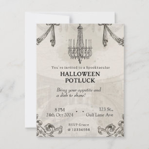 Gothic Halloween Potluck Adult Scary Party Invite