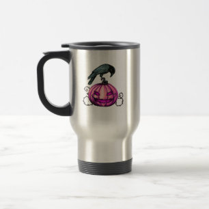 Gothic Halloween Pumpkin and Crow  Travel Mug
