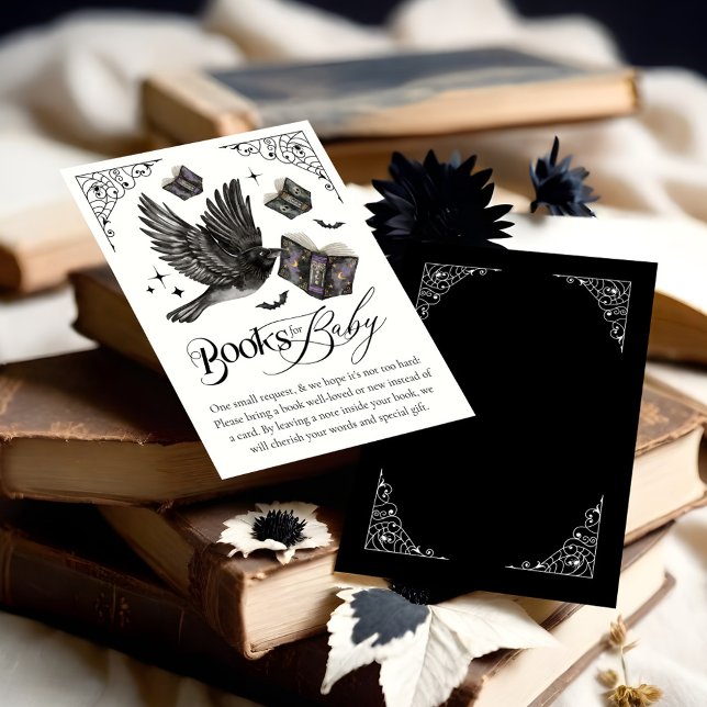 Gothic Halloween Raven Delivery Books for Baby Enclosure Card (Gothic Halloween Raven Delivery Books for Baby Enclosure Card)