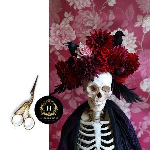 Gothic Halloween Raven Skeleton Skull Decoupage  Tissue Paper