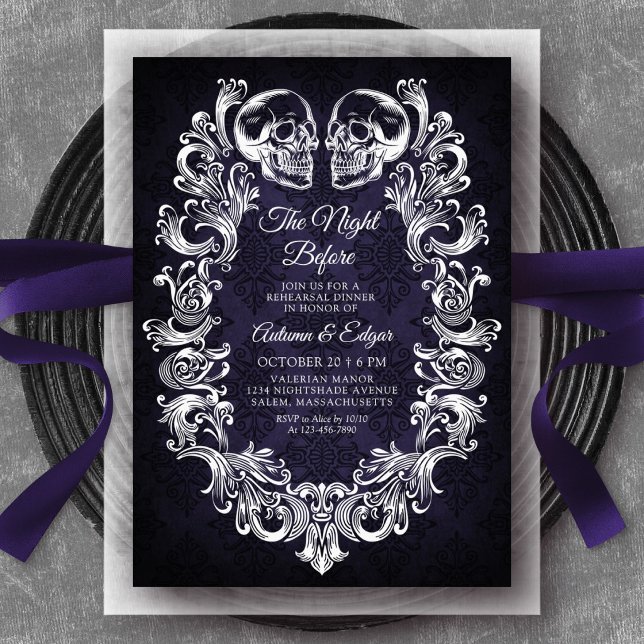 Gothic Halloween Rehearsal Dinner Invitation (Creator Uploaded)