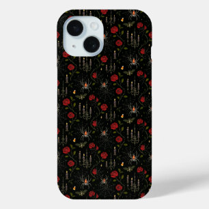 Gothic Halloween Roses & Spider iPhone 15 Case