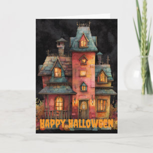 Gothic Halloween Scene Holiday Card