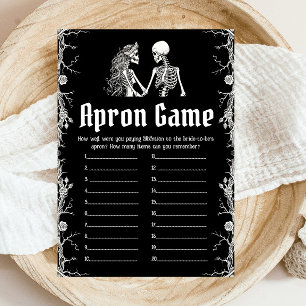 Gothic Halloween Skeleton Bridal Shower Apron Game Invitation