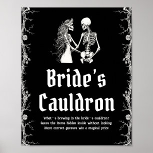 Gothic Halloween Skeleton Bride’s Cauldron Sign  