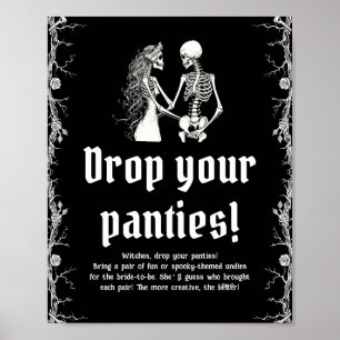Gothic Halloween Skeleton Drop Your Panties Game Poster