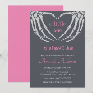 Gothic Halloween Skeleton Hands Girl Baby Shower Invitation