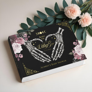 Gothic Halloween Skeleton Hands Heart Baby Shower Guest Book