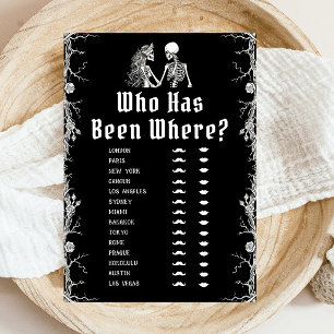 Gothic Halloween Skeleton Who Has Been Where Game  Invitation