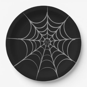Gothic Halloween Spider Web Paper Plates
