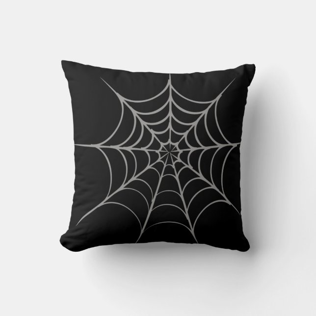 Gothic Halloween Spider Web Pillow (Front)