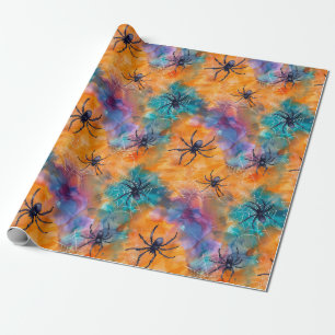Gothic Halloween Spiders Spooky Season Wrapping Paper