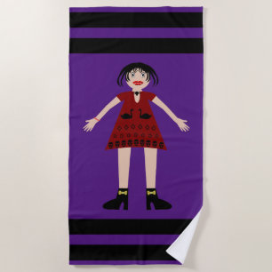 Gothic Halloween Vampire Lady Beach Towel