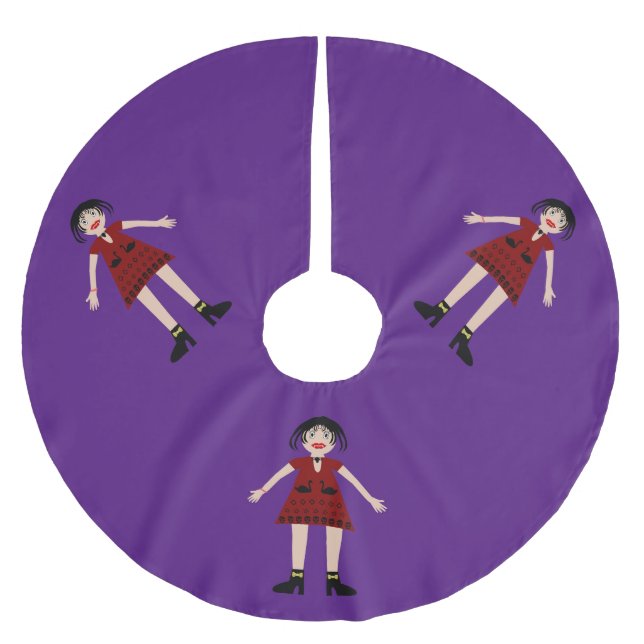 Gothic Halloween Vampire Lady Brushed Polyester Tree Skirt (Front)