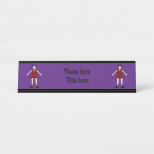 Gothic Halloween Vampire Lady Custom Desk Name Plate