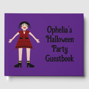 Gothic Halloween Vampire Lady Custom Guest Book