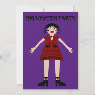 Gothic Halloween Vampire Lady Invitation