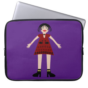 Gothic Halloween Vampire Lady Laptop Sleeve