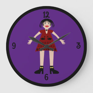Gothic Halloween Vampire Lady Large Clock