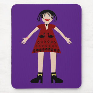 Gothic Halloween Vampire Lady Mouse Mat