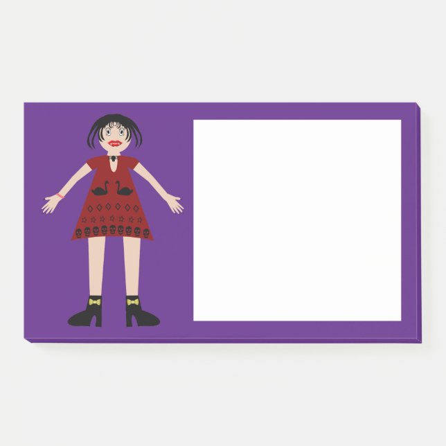 Gothic Halloween Vampire Lady Post-it Notes (Front)