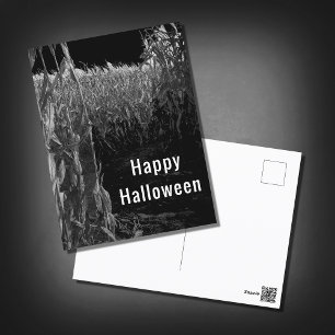 Gothic Halloween Vintage Corn Maze  Holiday Postcard