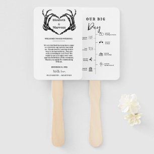 Gothic Halloween wedding day Events Timeline  Hand Fan