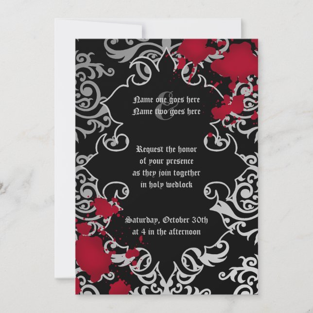 Gothic Halloween wedding elegant Invitation (Front)