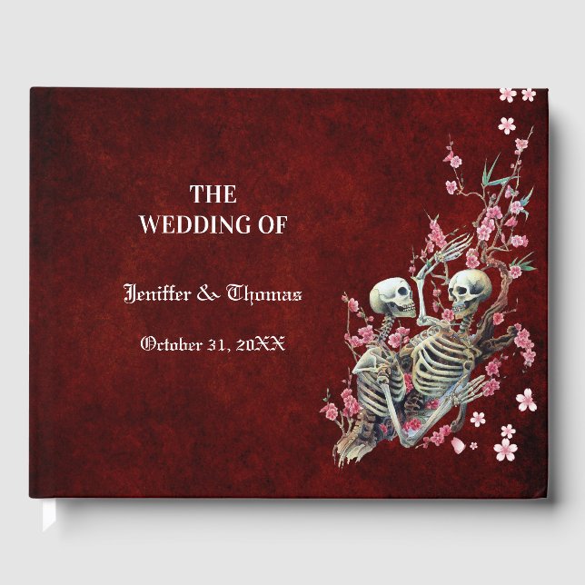 Gothic Halloween wedding guest book (Front)
