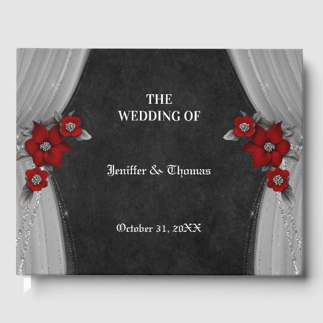 Gothic Halloween wedding guest book (Front)
