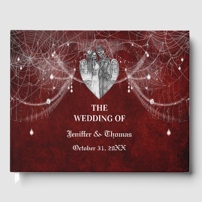 Gothic Halloween wedding guest book (Front)