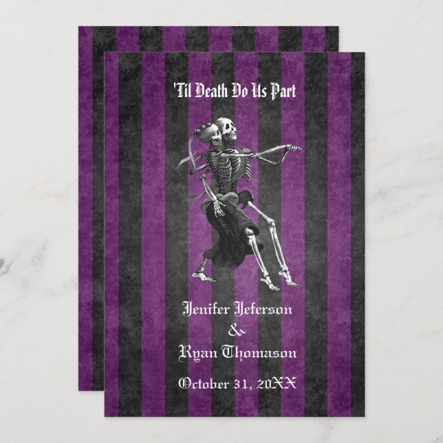 Gothic halloween wedding Invitation (Front/Back)