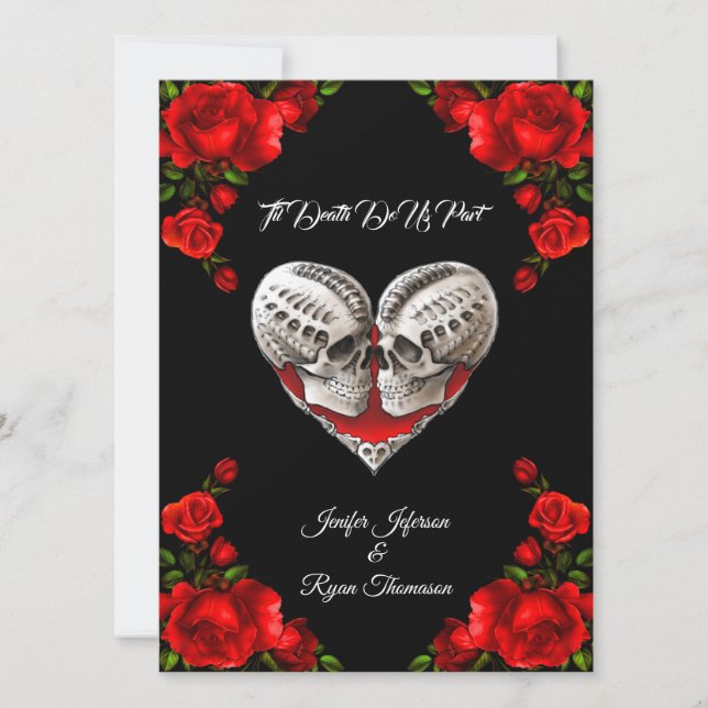 Gothic Halloween wedding invitation (Front)