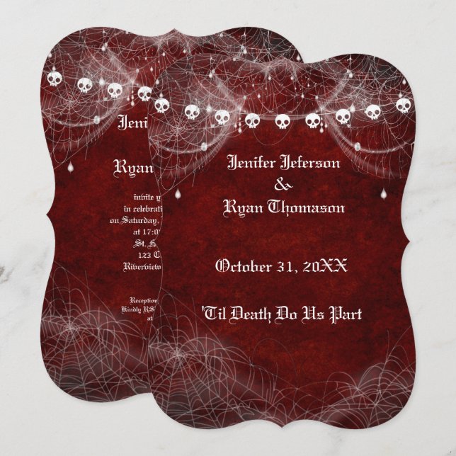 Gothic Halloween wedding invitation (Front/Back)