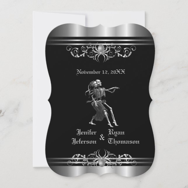 Gothic Halloween wedding invitation (Front)