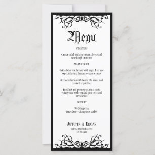 Gothic Halloween Wedding Menu