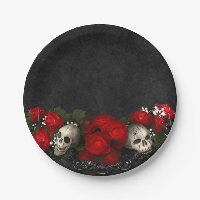 Gothic halloween wedding Plate (Front)