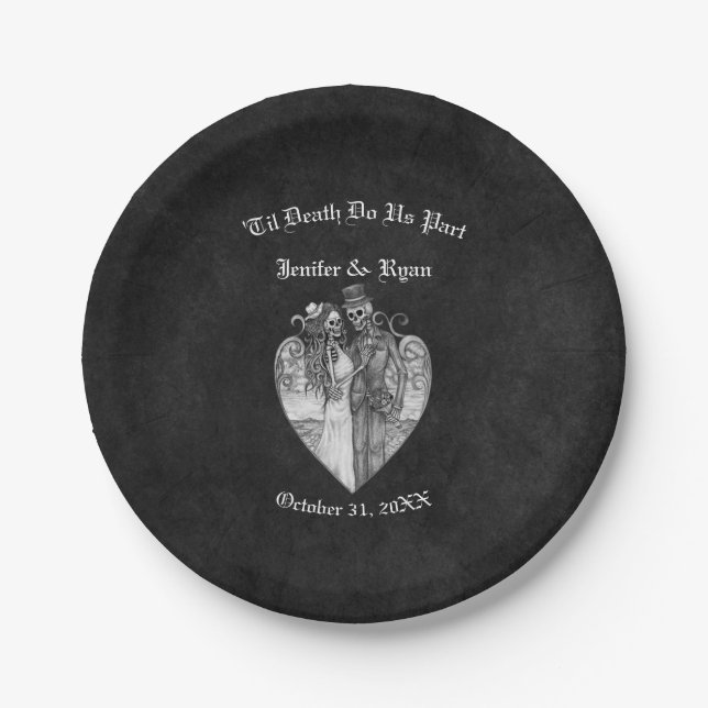 Gothic halloween wedding Plate (Front)
