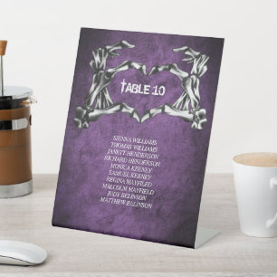 Gothic halloween wedding seating pedestal sign